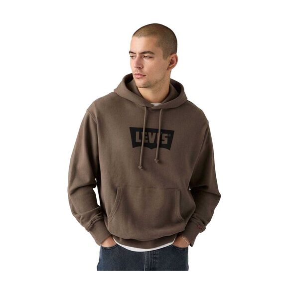 Levis Mens Batwing Logo French Terry Hoodie / Brown
